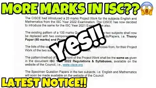 LATEST NOTICE FROM CISCE COUNCIL FOR THE NEW PROJECT WORKS FOR ENGLISH AND MATHS FOR CLASS 11 AND 12