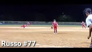 Gianna Russo #77 @ Shortstop makes a Great DIVING Play then Throws on KNEES to 1st  base!