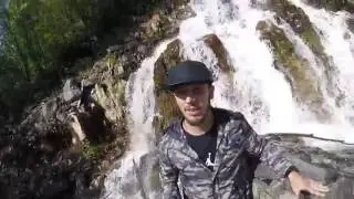 Водопад в поселке Горный.
