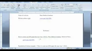 APA Format for a Website Reference