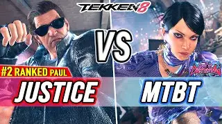 T8 🔥 Justice (#2 Ranked Paul) vs MTBT (Zafina) 🔥 Tekken 8 High Level Gameplay