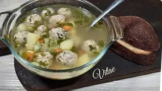 GREEN PEAS and meatballs SOUP - so delicious and easy to prepare!!