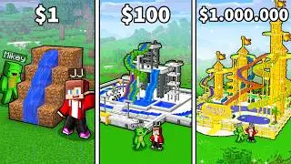 JJ and Mikey: From POOR To RICH Aqua Park in Minecraft...