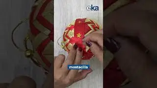 #Tutorial Bola de Navidad 🎄, perfecta para decorar con cinta satinada #eka #navidad