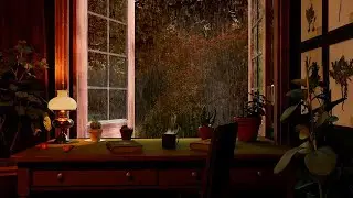 The Botanist's Study: A Calming Rain Sounds Ambience With Distant Thunder