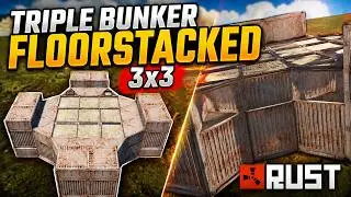 This 3x3 Should NOT Exist… | Triple Bunker Floorstack Base Tutorial RUST