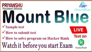 MountBlue Live Sample test | How to give Mountblue test on hackerRank | MountBlue Coding Questions