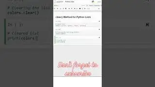 11. clear() Method for Python Lists