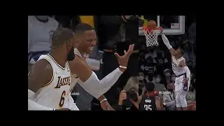 Lakers Russell Westbrook just did a layup dunk & can't stop laughing abt it vs Houston Rockets