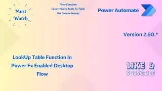 LookUp Function In Power Fx Enabled Desktop Flow | 