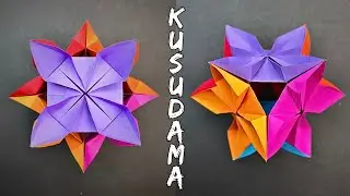 Origami FLOWERS KUSUDAMA 🌼🏵️ How to make a paper kusudama