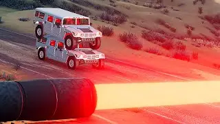 Cars vs Giant Lasers - BeamNG.drive