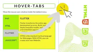 Learn how to change tabs on hover with HTML CSS and JavaScript for Beginners