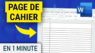 Créer une PAGE DE CAHIER sur Word