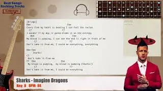 🎻 Sharks - Imagine Dragons Bass Backing Track with chords and lyrics