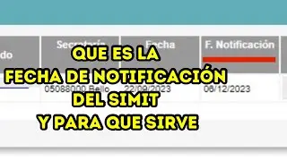 🔴 Que es la Fecha de Notificación del Simit y para que sirve.
