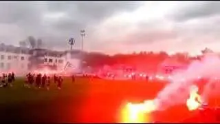 Schalke fans on the training before derby with Borussia 7-11-2015