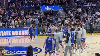 Golden State Warriors Open Practice Player Introductions: Steph Curry,  Draymond, Podziemski, JK
