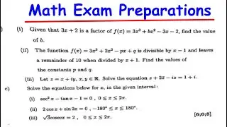 Math Exam Preparations Part 5