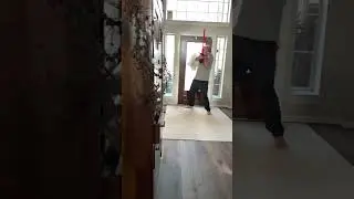 Dad gets shot in the face by Nerf gun
