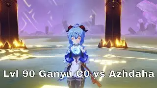 Lvl 90 Ganyu C0 vs Azhdaha Solo | Genshin Impact