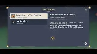 What do you receive on your birthday on genshin