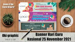 CARA DESAIN BANNER HARI GURU NASIONAL- FRE CDR