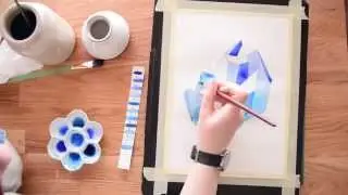 Paint a Crystal Cluster in Watercolor ~ Beginner's tutorial