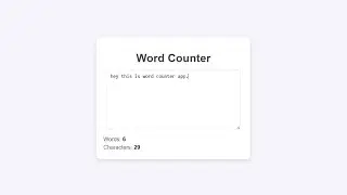 Frontend Projects: Word Counter App with HTML, CSS & JavaScript – Build a Real-Time Text Analyzer