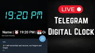 Set Digital Clock on Telegram DP