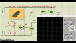 Proteus - IC LM339 - Battery Monitor Circuit