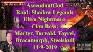 Raid Shadow Legends - Ultra Nightmare Clan Boss UNM CB - 14-9-2019 - Over 19M Damage!!!