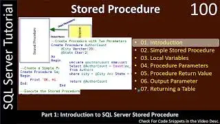 Stored Procedure | Part 1 - Introduction | SSMS TSQL Tutorial #100