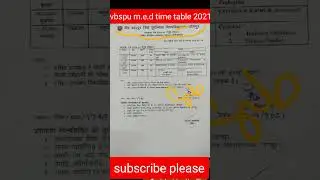 vbspu m.e.d time table 2021/vbspu time table 2021/vbspu today news/vbspu exam news/vbspu time table