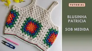 BLUSINHA PATRÍCIA - SQUARE/QUADRADINHO DA VOVÓ - @Marcosjuniorcroche