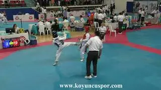 41kg Z. Nur Sarıçiçek vs E. Koyuncu (2019 Turkish Cadet Taekwondo Championships)