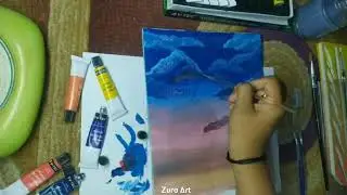 Cara membuat awan di anime menggunakan kuas