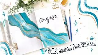 August 2021 Blue Bullet Journal Plan With Me [PWM]