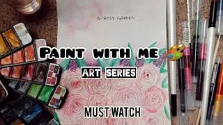 Easy Water Color Painting🖌🎨|Artseries|Rose Painting Idea|DIY #artseries #2024 #art #artist #viral