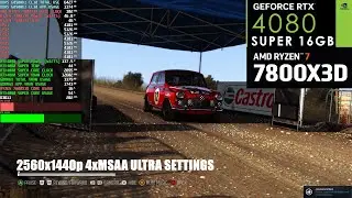 DIRT RALLY 7800X3D CPU LIMITS 1440p Ultra Settings 4xMSAA RTX4080 SUPER