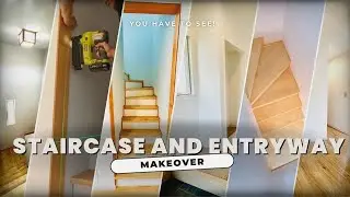 Transforming Our Stairway And Entryway | Dirty Old Carpet Removed | DIY Renovation Reveal!