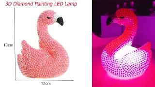 Diamond Painting Patches Art Night Lamp - Flamingo