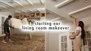 starting our living room makeover & testing beams | MaCenna Lee