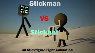 Stickman with a Plasma Thrower vs the Stickbot - 3d Stickfigure fight animation