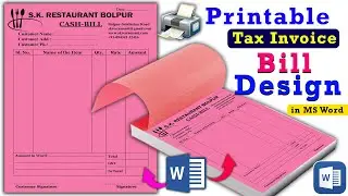 How to make bill book in MS Word | Printable Restaurant Bill Design in MS Word | MS Word tutorial