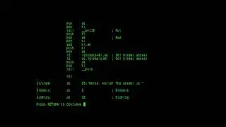 The PL/0 compiler, compiled by the Pascal compiler, doing its thing on CP/M