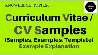 CV Sample | Sample of CV | Curriculum Vitae Samples | Sample of Curriculum Vitae | CV Example