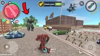 Rope Hero Vice Town - (Transformer Ball Robot Fight Army Man) Transformer Robot vs Police Car Robot