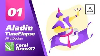 Flat Design 01 - Aladin Time Elapse Corel Draw X7