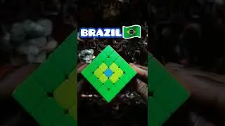 Brazil and Canada flag challenge on Rubik's Cube #shorts